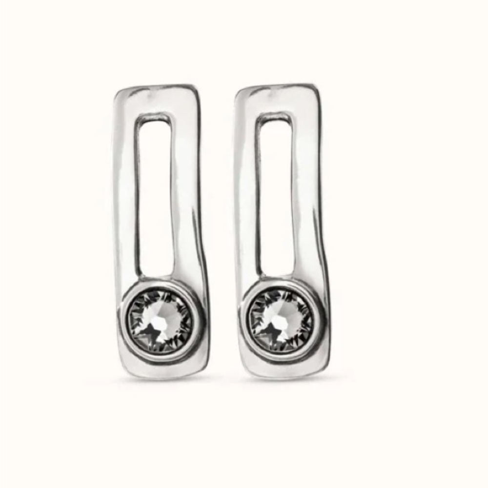 UNO de 50 Earrings • ON MY OWN • Silver With Smoked Gray Swarovski Crystals
